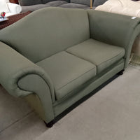 69"W Green Fabric Love Seat