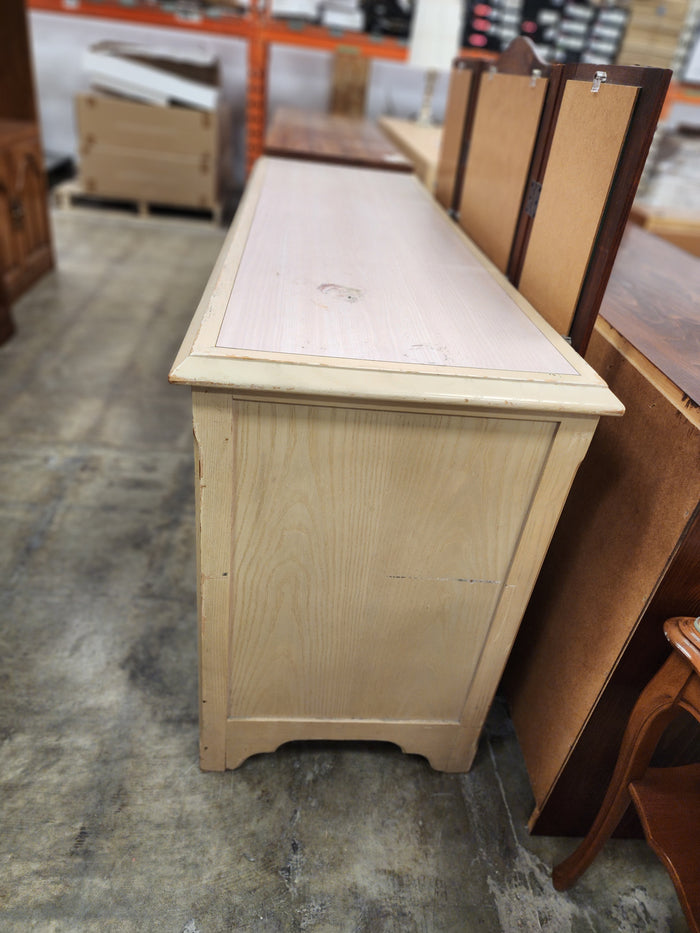 Cream & Pink Wooden 6 Drawer Dresser