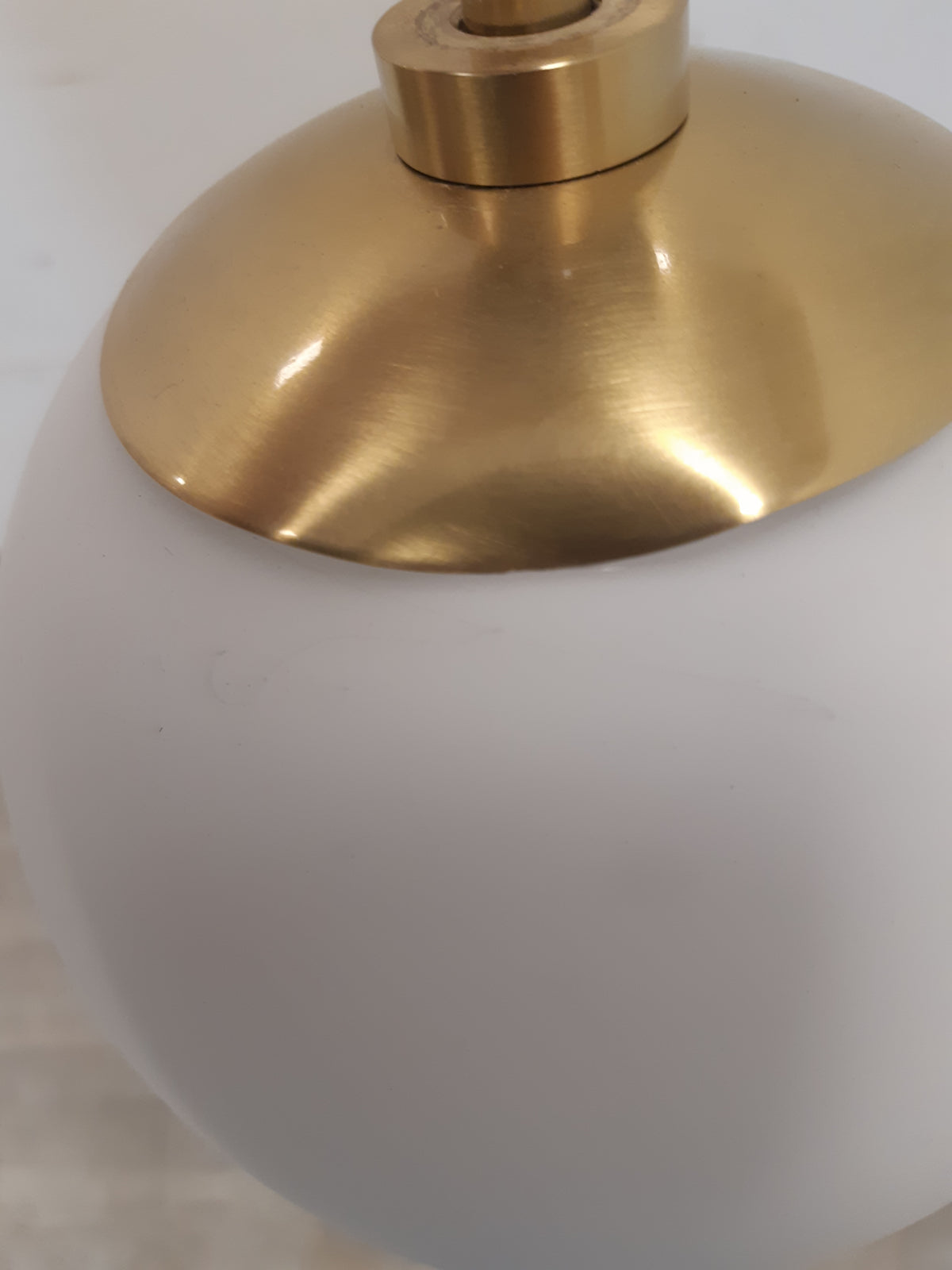 Grey Pendant Light With Brass Accents