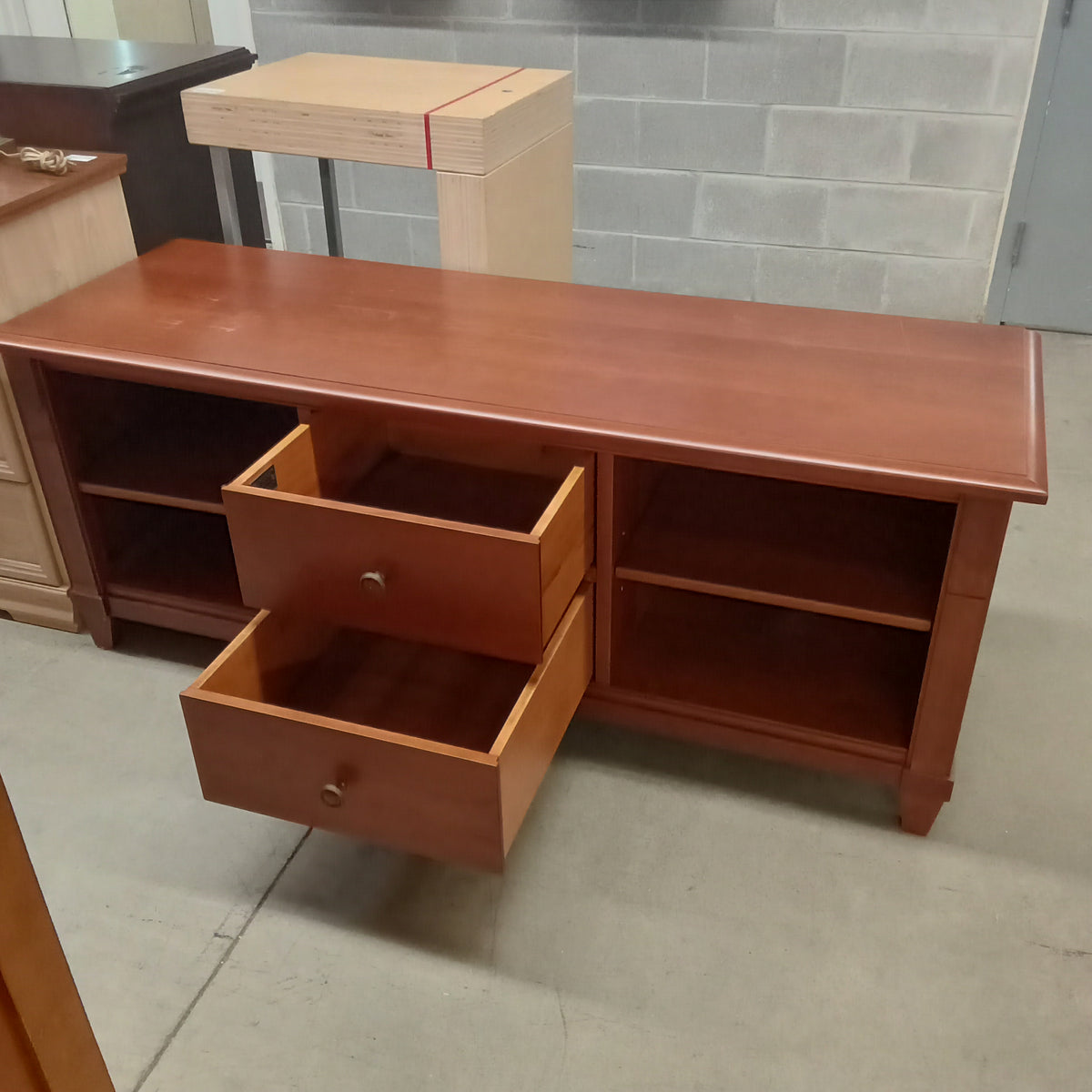64"W TV Stand with Two Drawers
