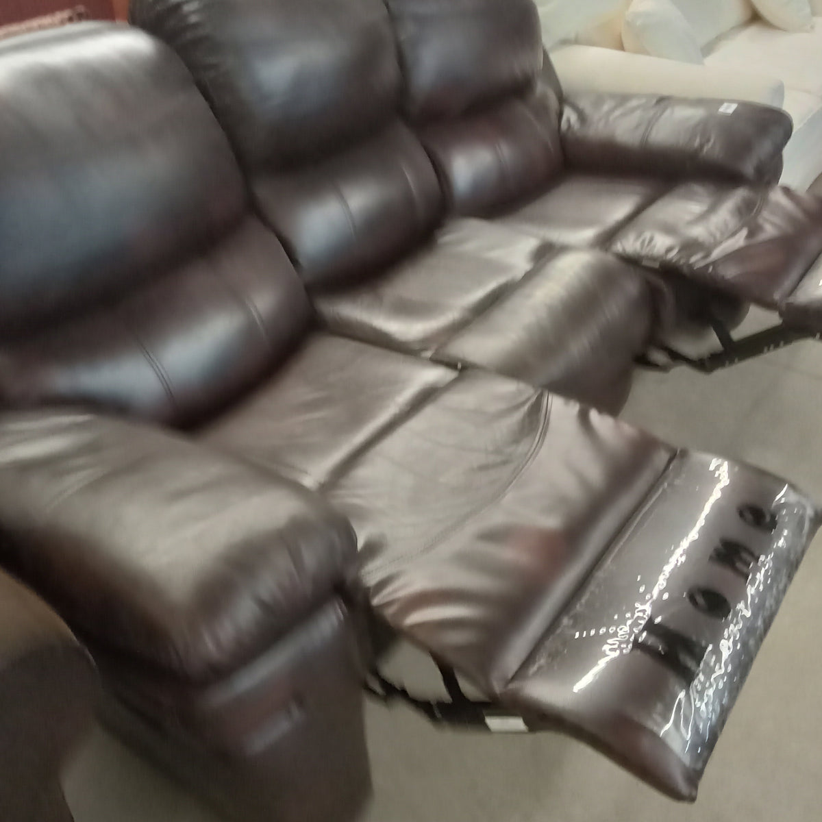 80"W Leather Recliner 3-Seat Sofa