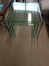 24"W Set of Three Nesting Tables in Glass