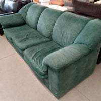 85"W 3-Seat Sofa in Green Fabric