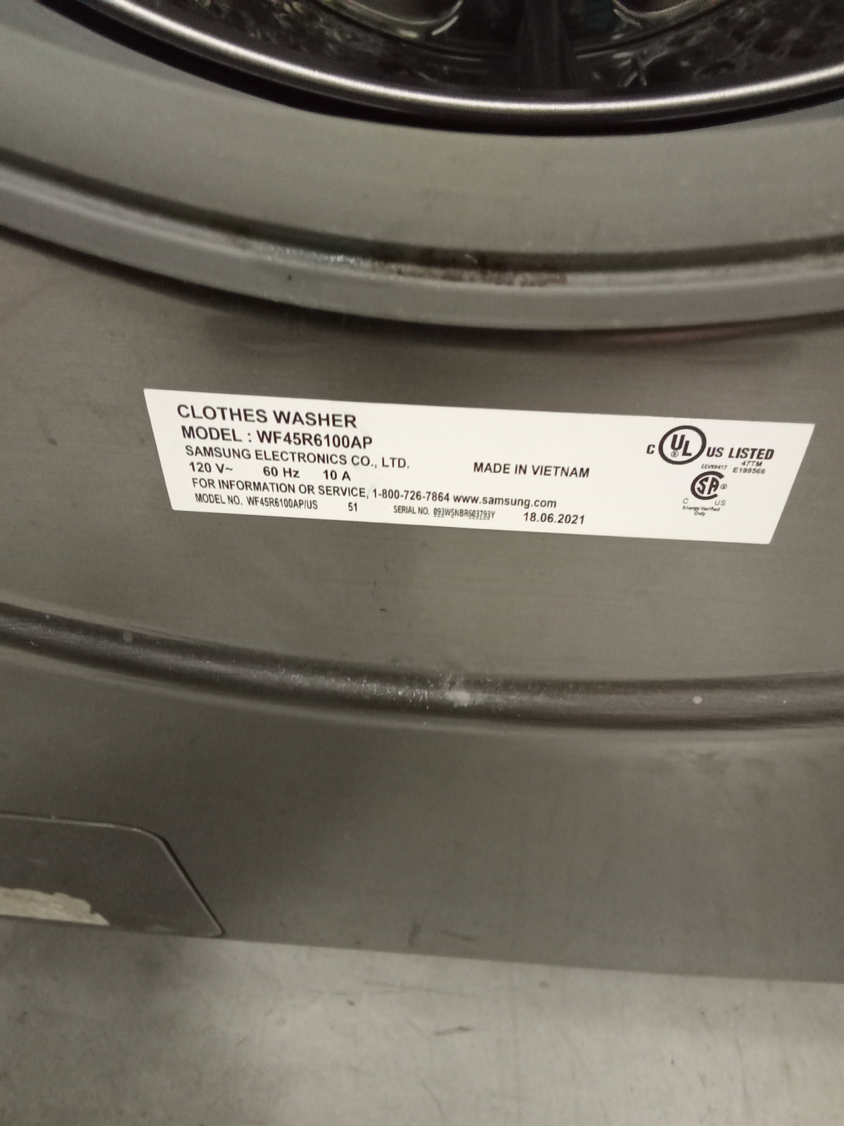 27"W Front Load Washing Machine