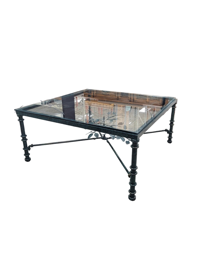 Wrought Iron And Glass Coffee Table