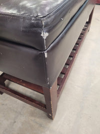 Dark Brown Faux Leather Storage Bench