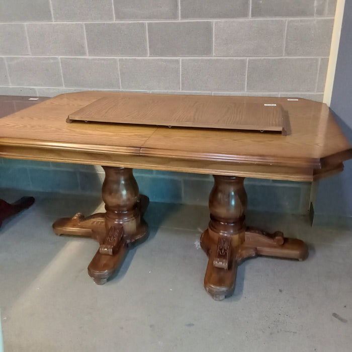 64"W Solid Wood Dining Table with Leaf
