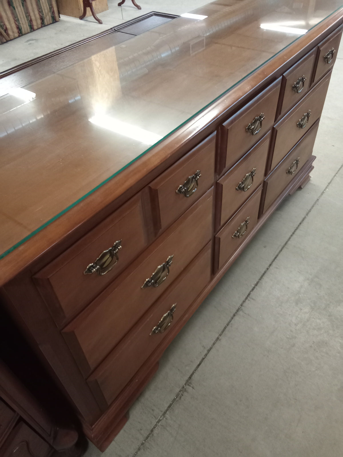 64"W 9-Drawer Wooden Dresser