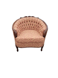 Victorian-Style Tufted Barrel Accent Chair