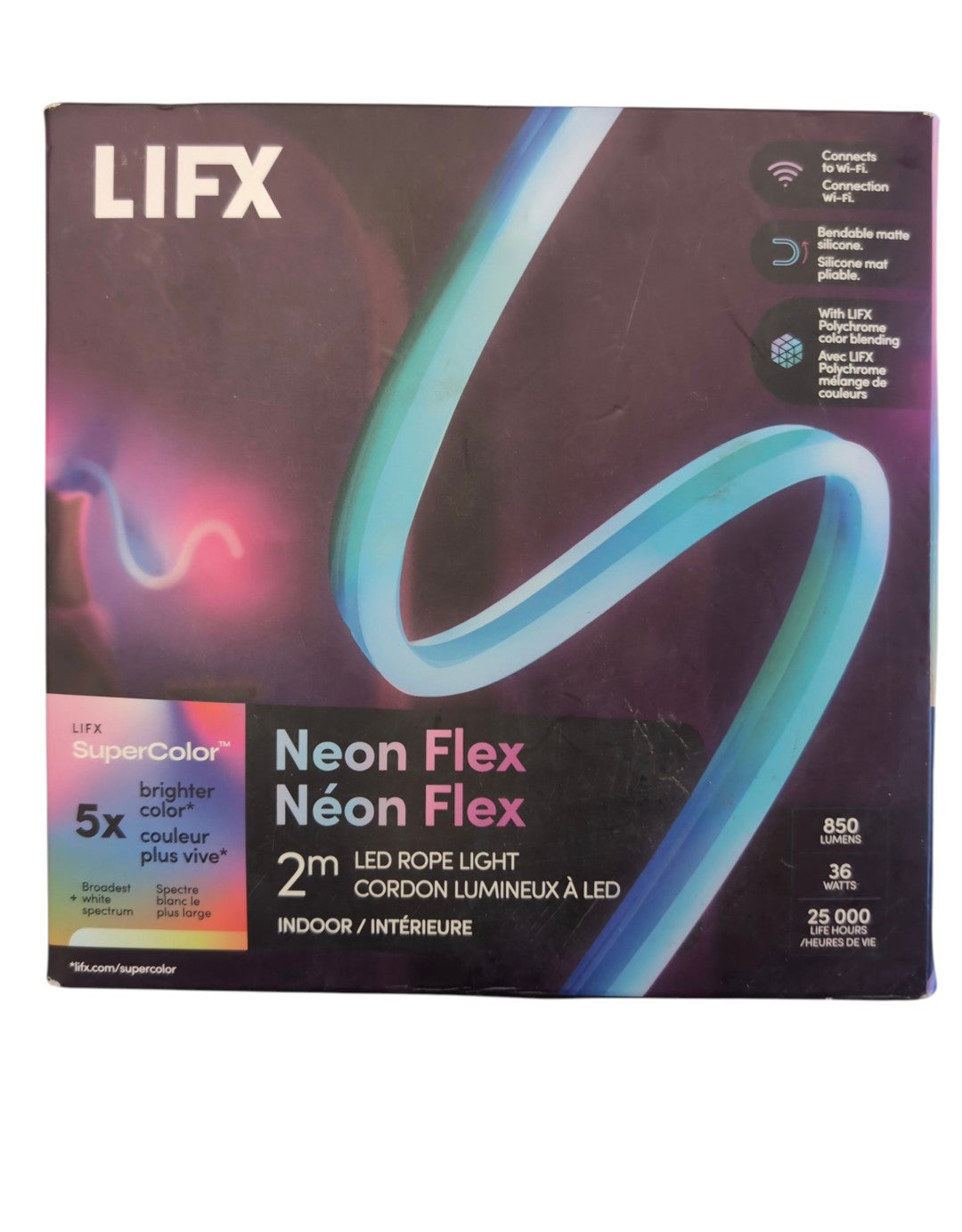 LIFX 2m Smart RGBW Wi-Fi Plugin Neon Flex Integrated LED Striplight