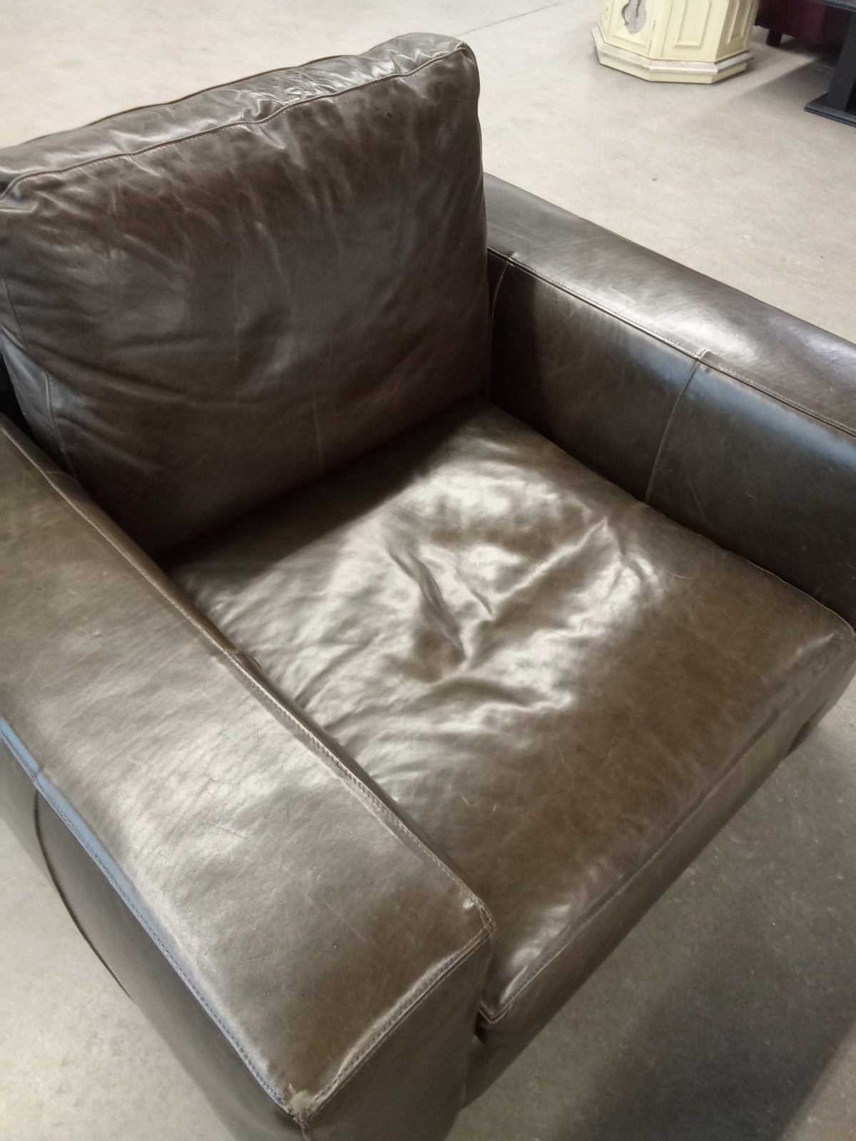 41"W Brown Leatherette Armchair