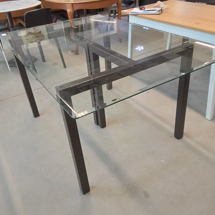 60"W Modern Style Glass Dining Table