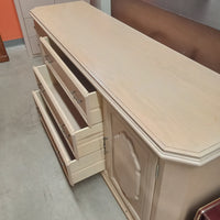 76.5"W Wood 3-Drawer 2-Cupboard Dresser