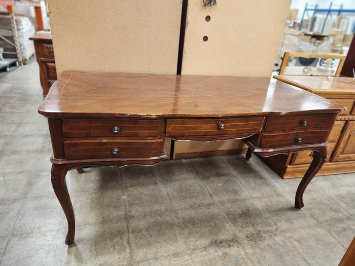 Classic Wooden Desk with 5 Drawers