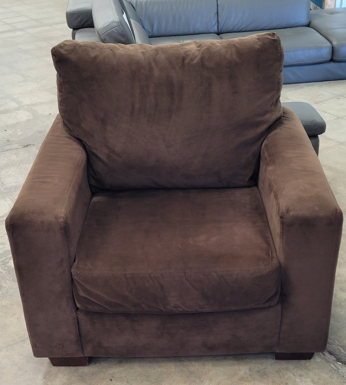 Dark Brown Plush Armchair