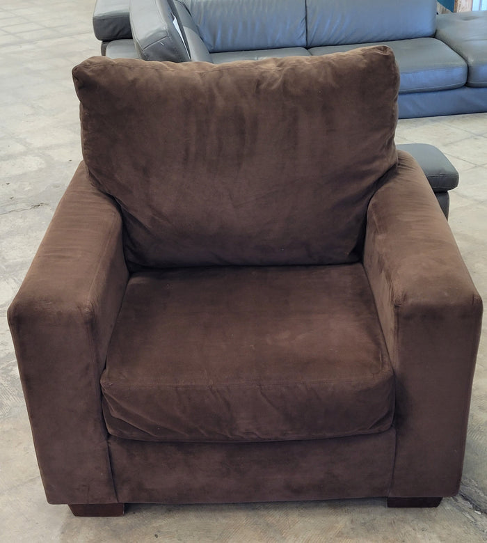 Dark Brown Plush Armchair