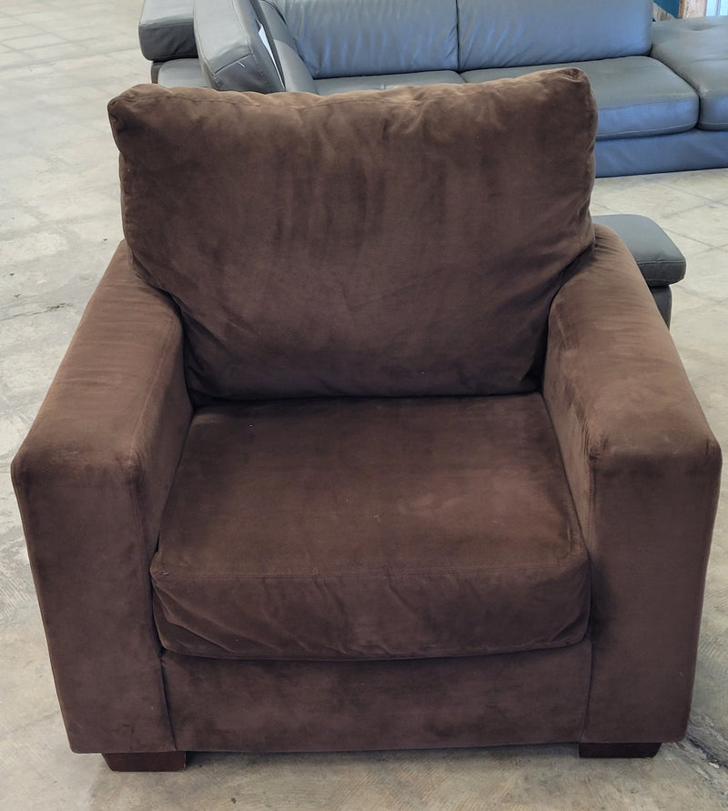 Dark Brown Plush Armchair