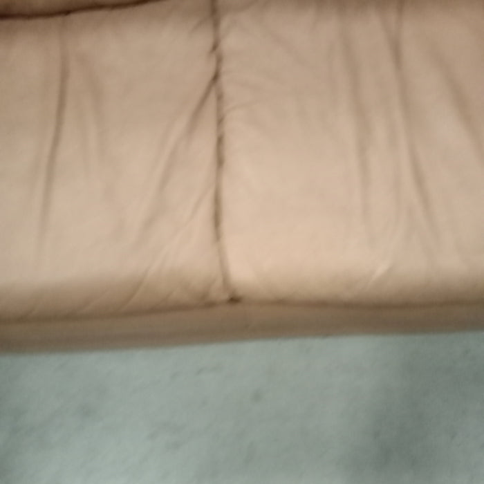 64"W Leather Love Seat in Brown