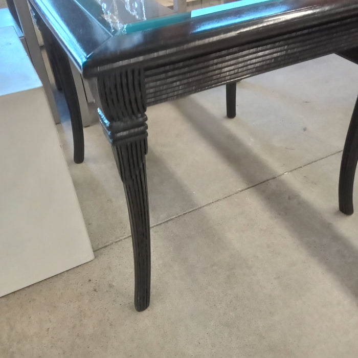 25.5"W Side Table with Glass Top