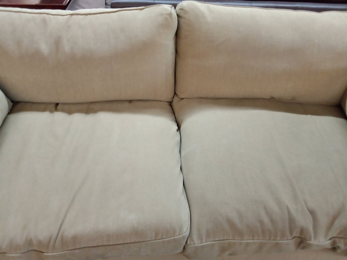 85" W Beige Fabric Sofa