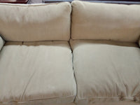 85" W Beige Fabric Sofa