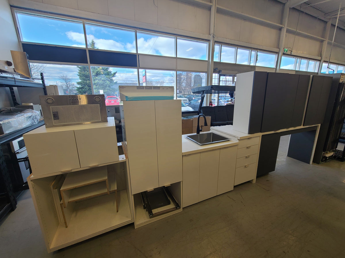 10 Piece Grey and White Kitchen Cabinet Set