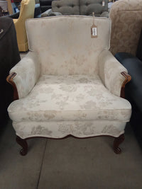 27.5"W Beige Floral Armchair