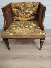 24"W Rattan Armchair in Fruit Themed Fabric