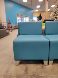 Vibrant Blue Vinyl Lounge Chair W/Back Rest