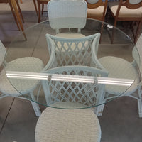Four Piece White Wicker Patio Set