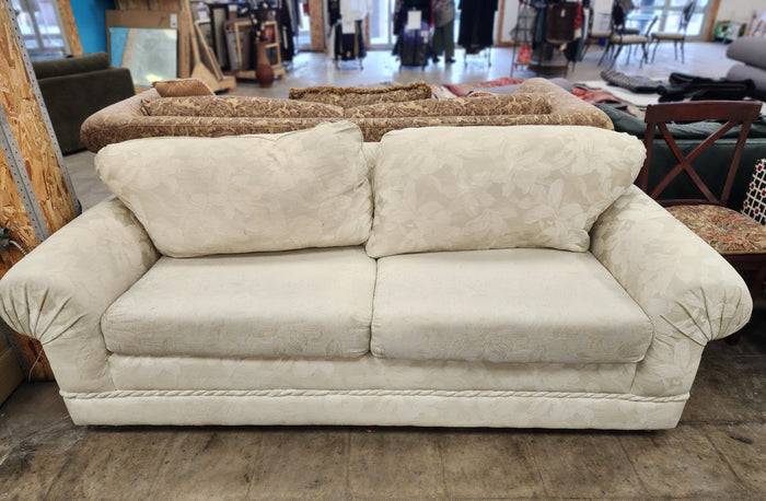 Classic Cream Floral Upholstered Loveseat