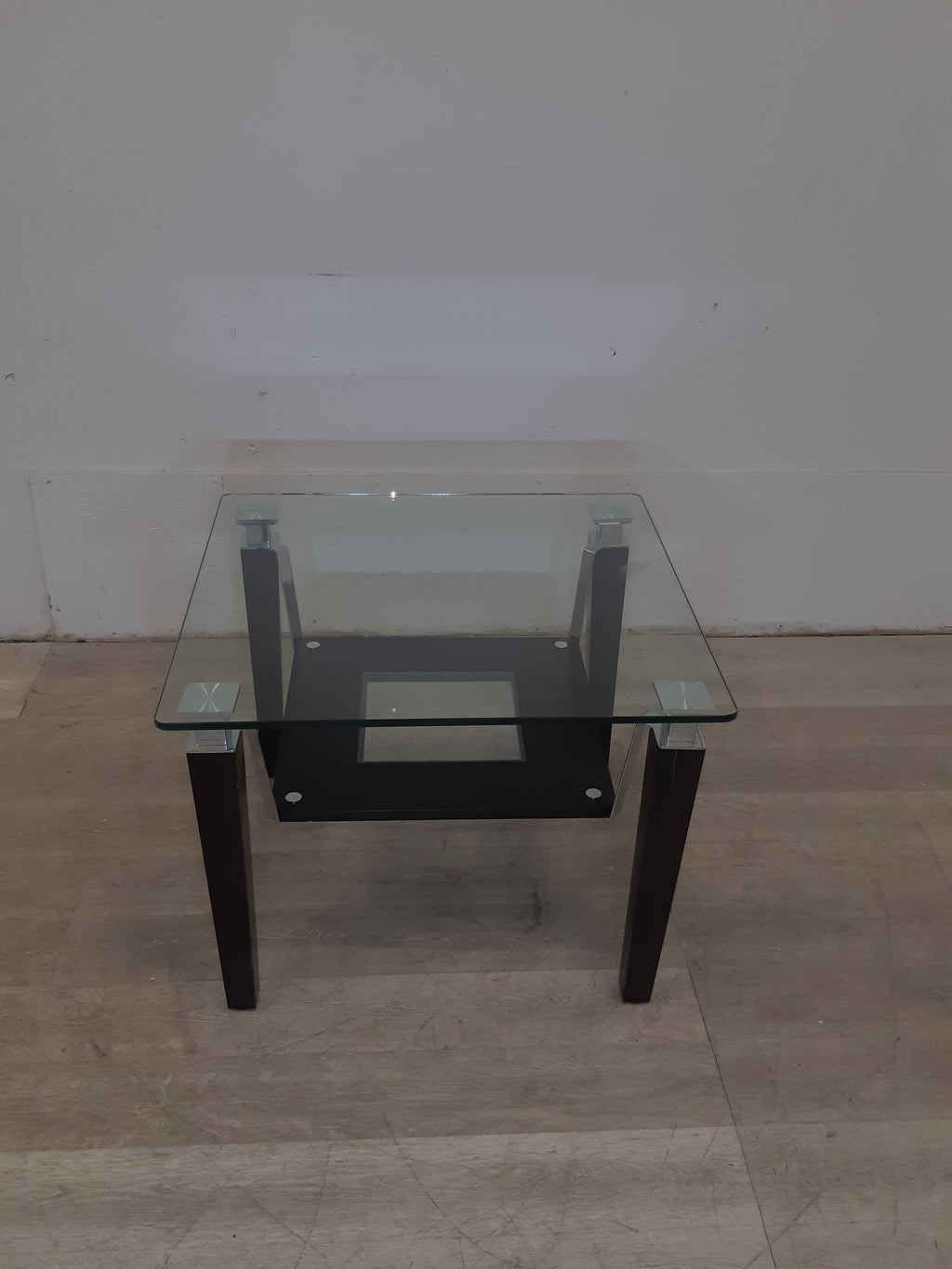 29" Glass Top Square Accent Table