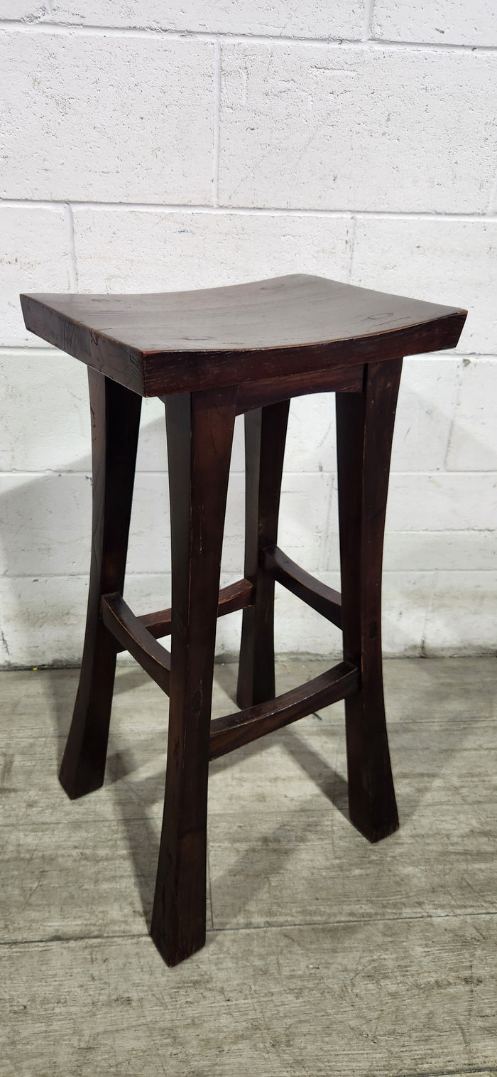Mahogany Timber Saddle Bar Stool