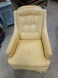 28.5"W Mustard Yellow Striped Armchair