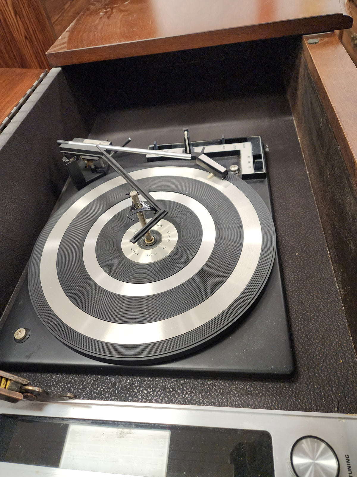 Dark Wood Stereo Console Record Player