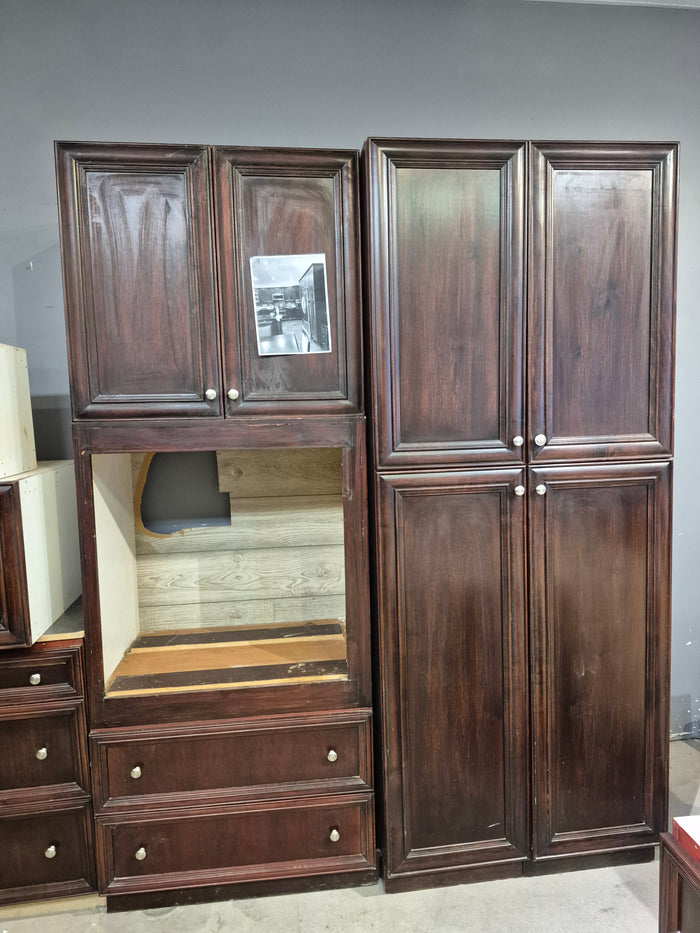 Dark Brown Kitchen Cabinet Set