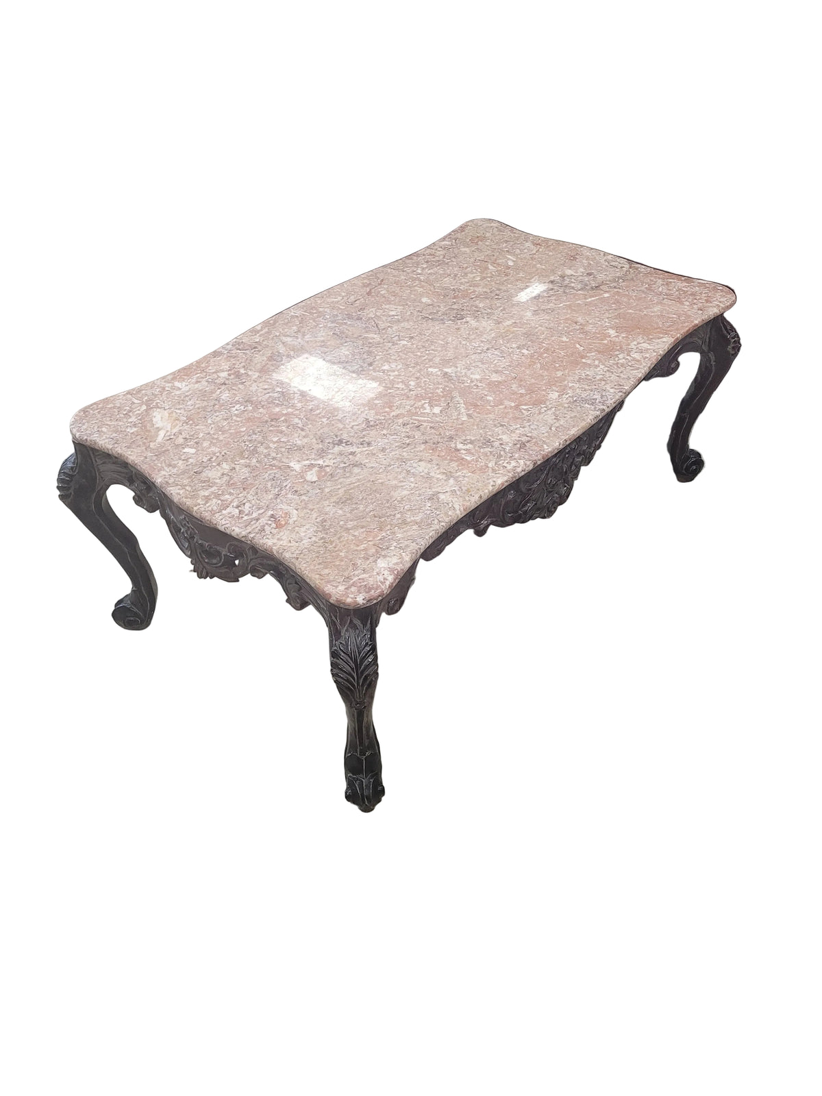 Ornate Marble-Top Coffee Table