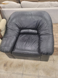 Faux Black Leather Armchair
