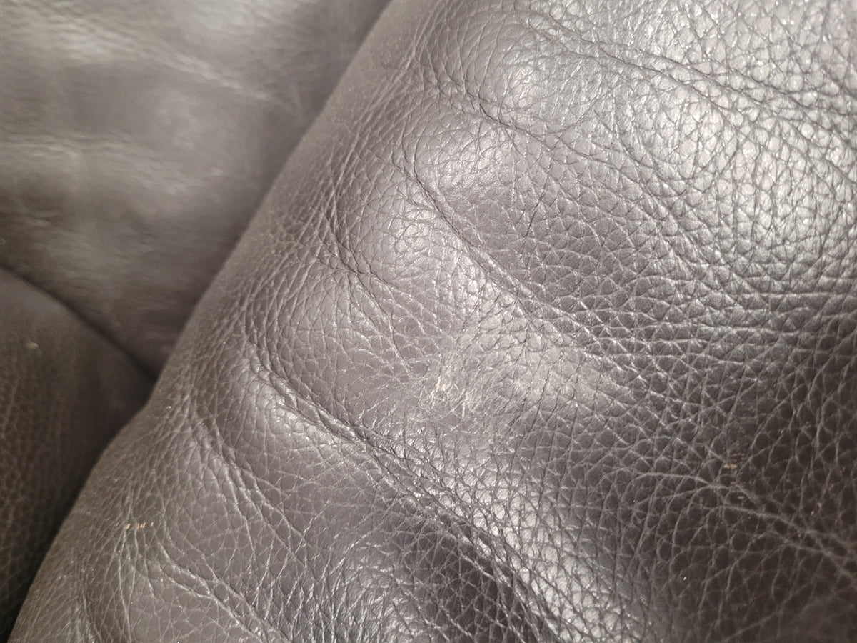 Dark Brown Leather Upholstered Armchair