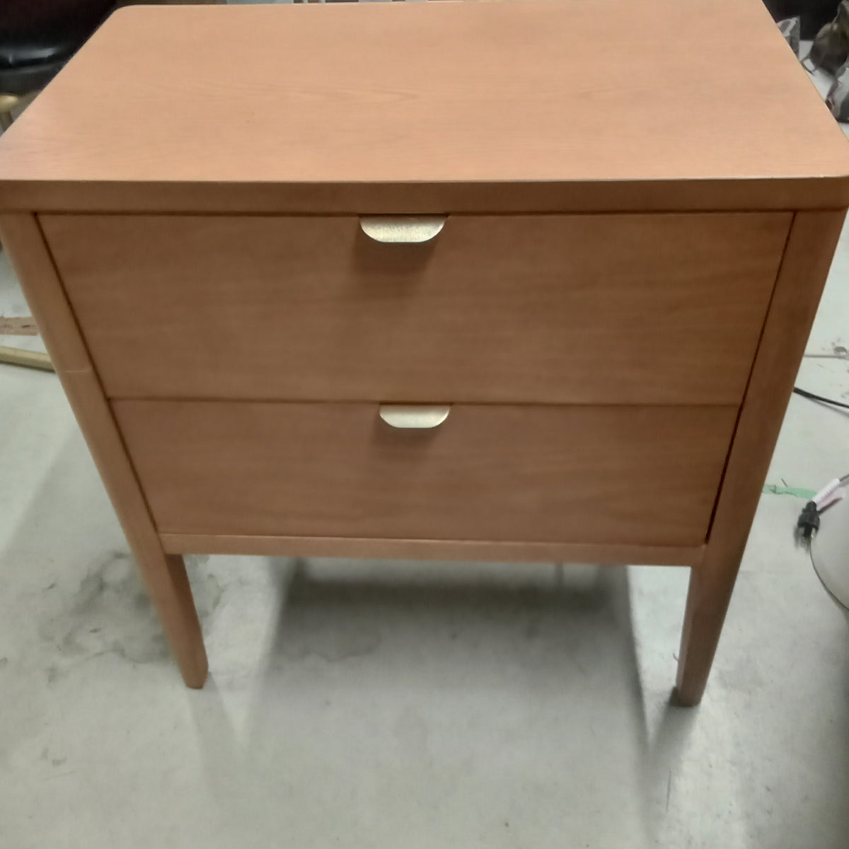 24"W Two Drawer Side Table with Power Outlet