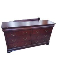 Louis Philippe Style 6-Drawer Dresser W/Mirror