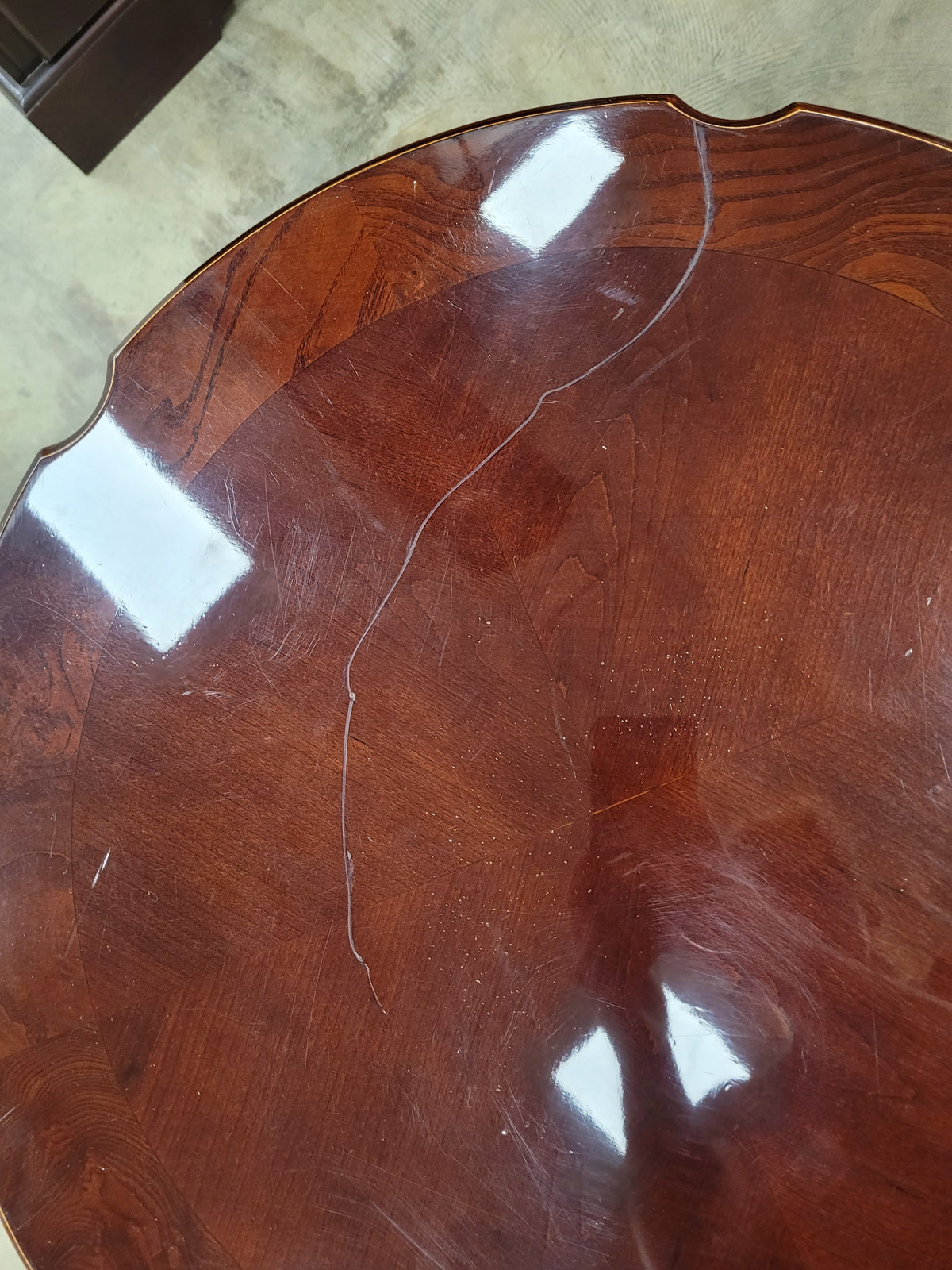 Cherry Piecrust Accent Table