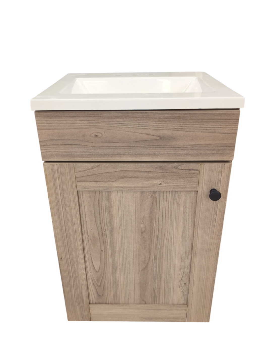 Glacier Bay Bathroom Vanity in Sand Elm with Cultured Marble Vanity Sink Top