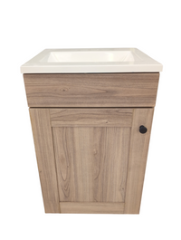 Glacier Bay Bathroom Vanity in Sand Elm with Cultured Marble Vanity Sink Top