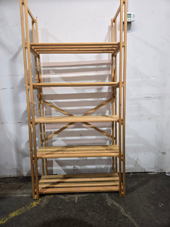 Multi-Tiered Bamboo Shelving Unit