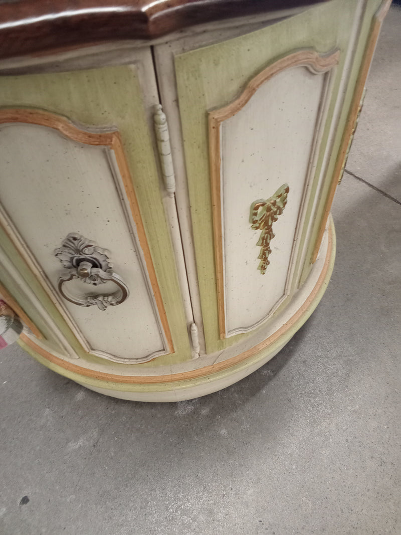 25"W Wooden Side Table With Unique Detailing