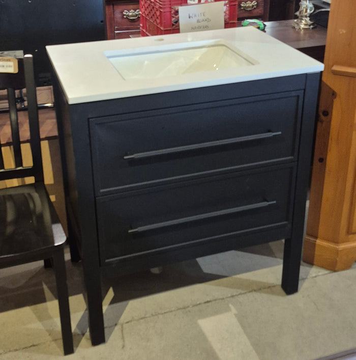 30" W x 19" D Freestanding Bath Vanity with Black Handle