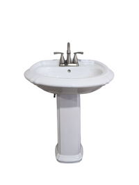 Aquadis White Pedestal Sink Set