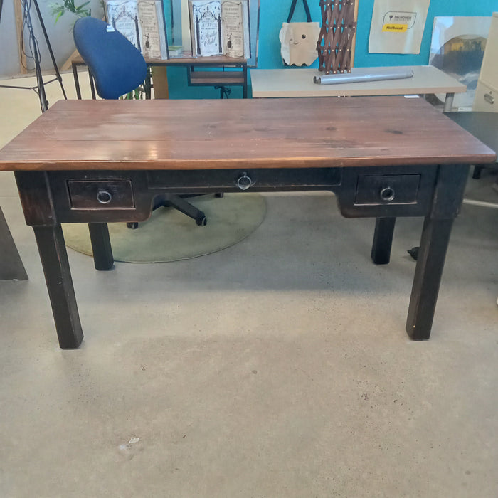60"W Three Drawer Desk - Knotty Pine