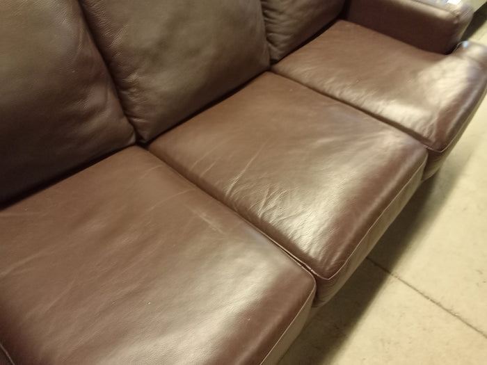 76.5"W Leather 3-Seater Sofa